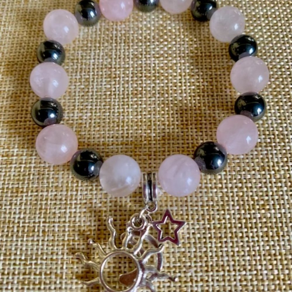 Rose Quartz & Hematite Bracelet
